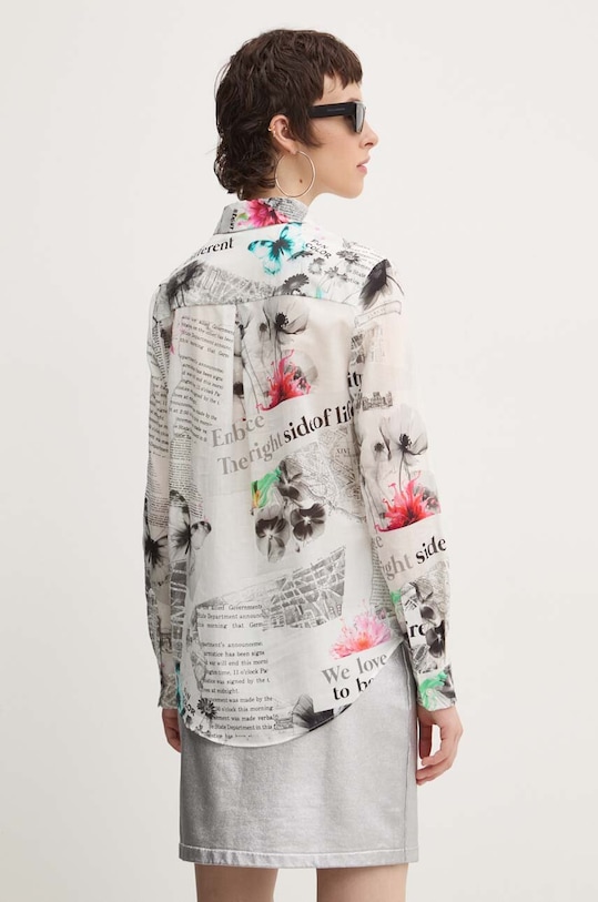 Îmbrăcăminte Desigual camasa din bumbac NARA 24WWCW20 alb