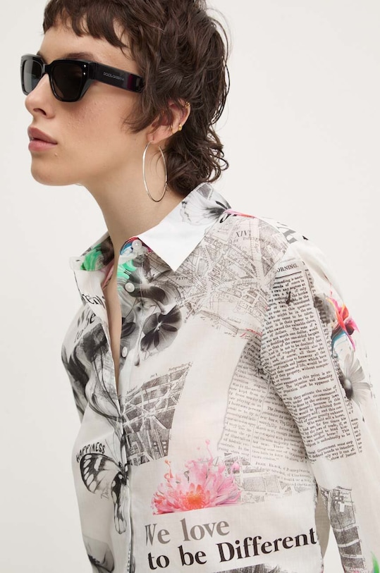 Desigual camasa din bumbac NARA alb 24WWCW20