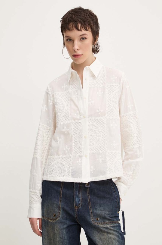 Pamučna košulja Desigual SENDAI casual bijela 24WWCW31