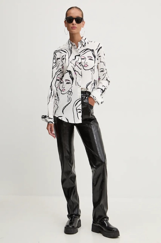 Desigual koszula bawełniana FACES 24WWCW34 biały AW24