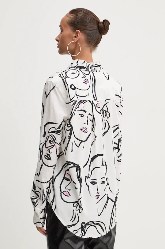 Odzież Desigual koszula bawełniana FACES 24WWCW34 biały