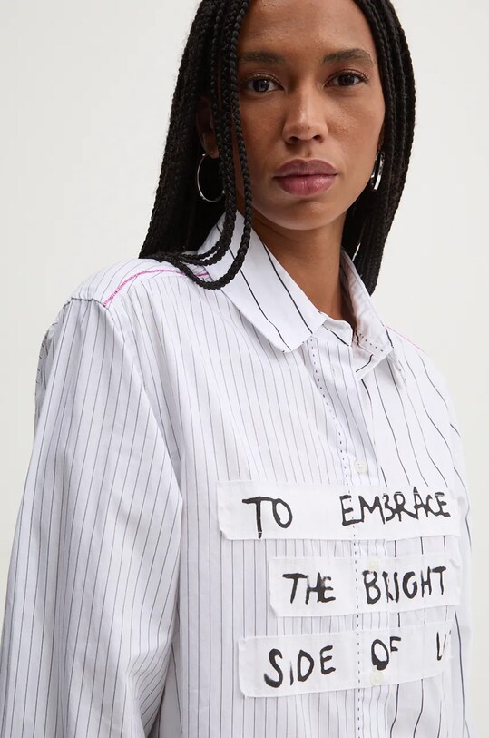 Desigual camasa din bumbac YOKOHAMA alb 24WWCW19