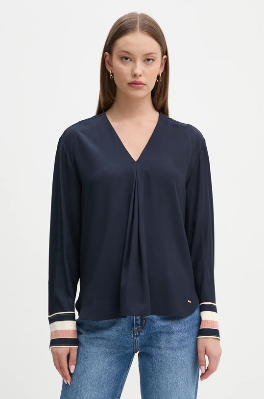 Блузка Tommy Hilfiger casual темно-синій WW0WW43067