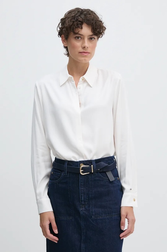 Košeľa Tommy Hilfiger relaxed béžová WW0WW43575