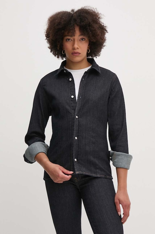 Calvin Klein Jeans camasa jeans lung bleumarin J20J224052