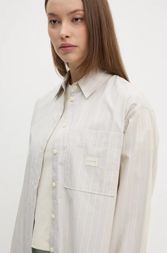 Calvin Klein Jeans camasa din bumbac bej J20J224436