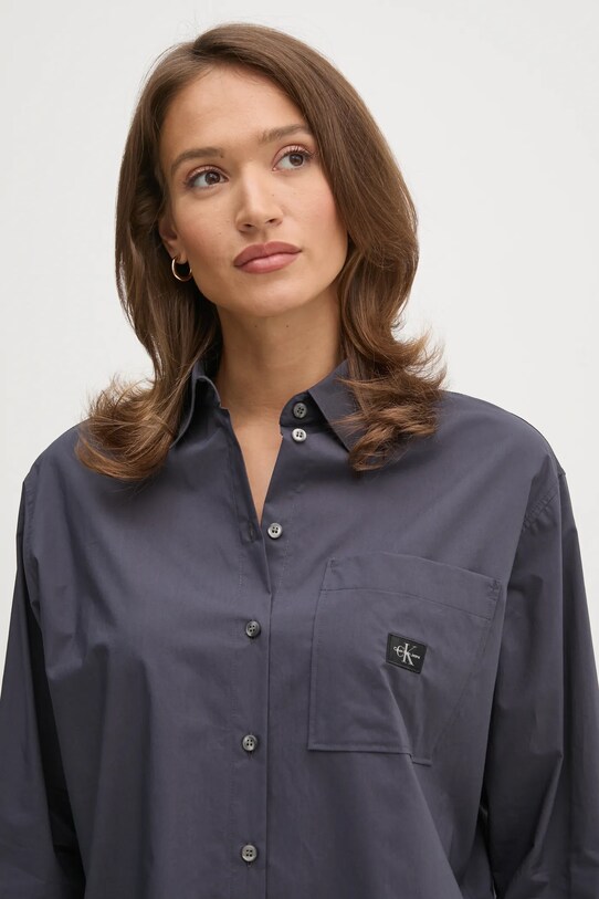 Хлопковая рубашка Calvin Klein Jeans серый J20J224436