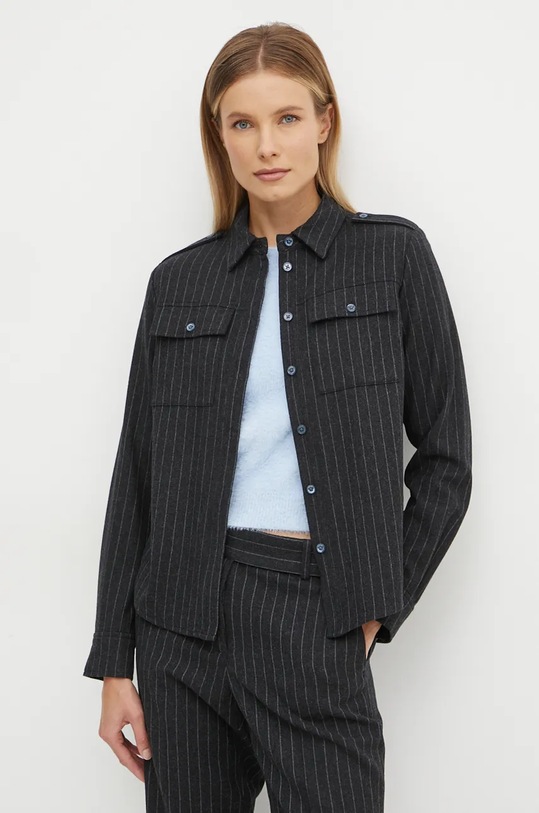 MICHAEL Michael Kors camicia in lana regolare grigio MF4400CF2A