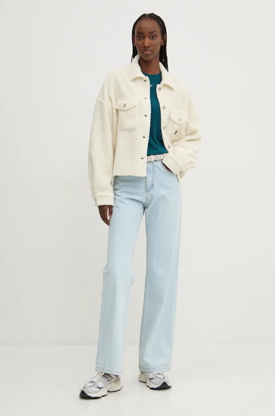 Košeľové sako Tommy Jeans DW0DW18869 béžová AW24