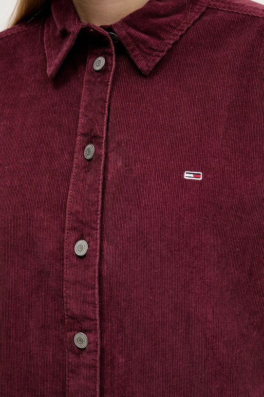 Tommy Jeans camasa din velur DW0DW18871 burgundia