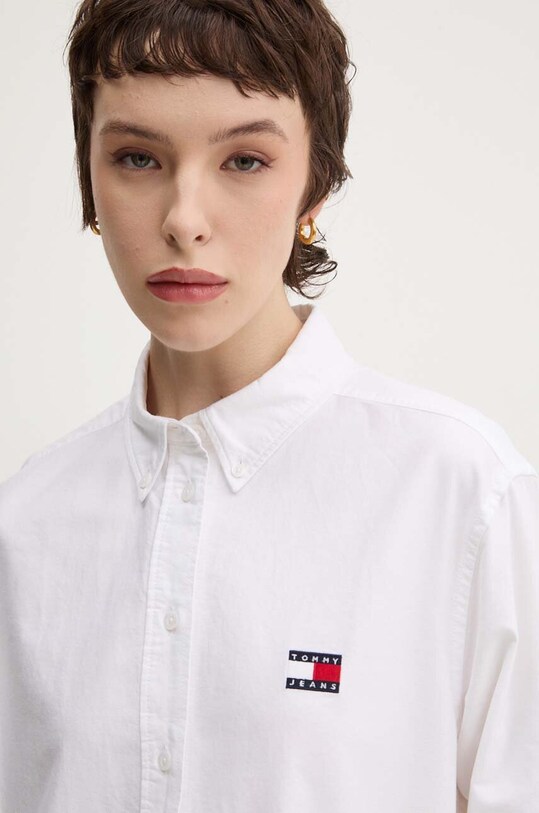 Tommy Jeans camasa din bumbac alb DW0DW19709