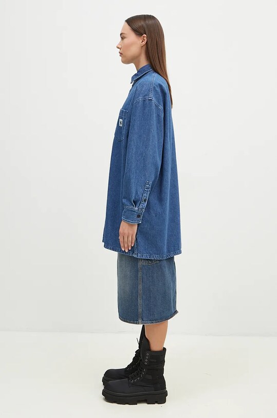 Carhartt WIP koszula jeansowa Glennon Shirt Jac I033775.0106 niebieski AW24