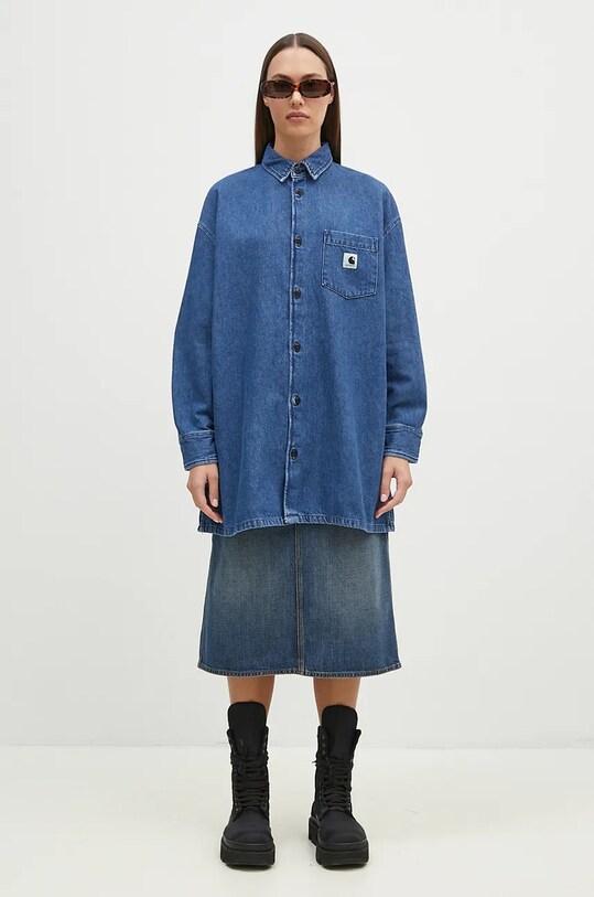 Carhartt WIP koszula jeansowa Glennon Shirt Jac I033775.0106 niebieski