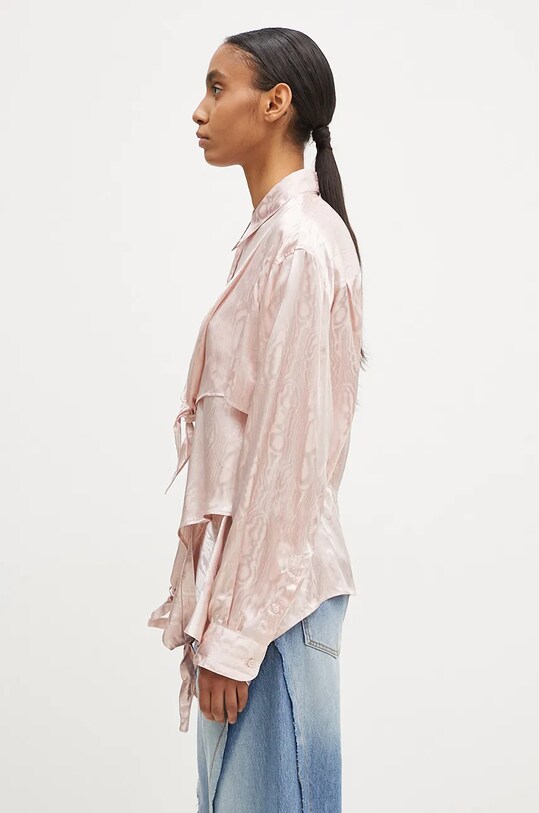 Martine Rose camicia Knotted Shirt 436WS08106 rosa AW24
