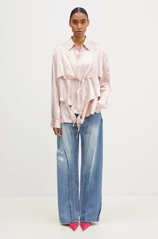 Martine Rose camicia Knotted Shirt 436WS08106 rosa