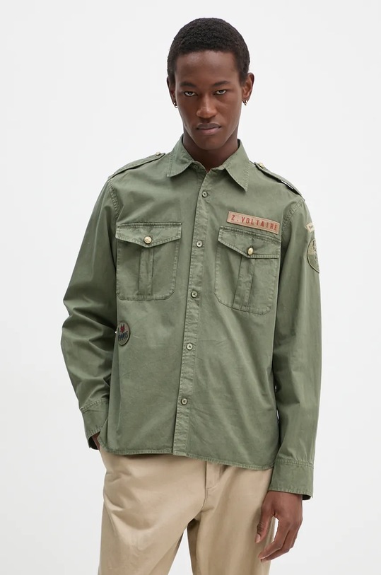 ZADIG&VOLTAIRE camasa din bumbac Taskal lung verde WWSH00578