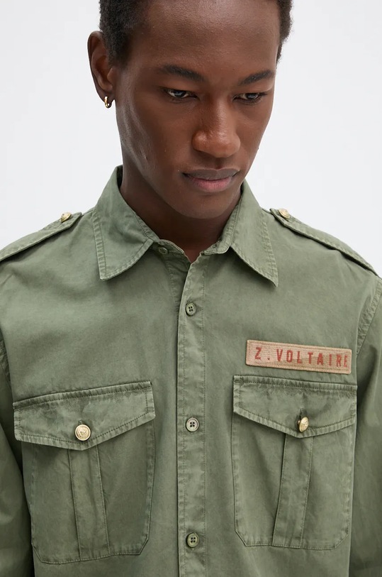ZADIG&VOLTAIRE camasa din bumbac Taskal verde WWSH00578