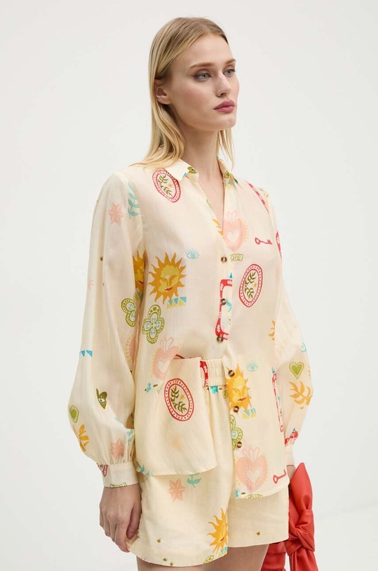 Košile Never Fully Dressed Sundazed Summer Miley Shirt dlouhý béžová NFDTO1542