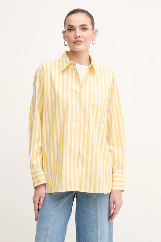 Хлопковая рубашка Tommy Hilfiger casual жёлтый WW0WW45612