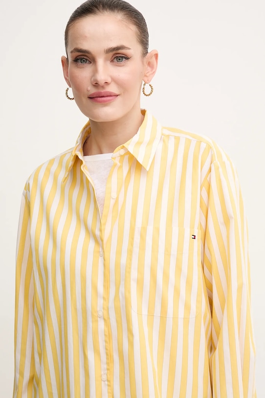 Хлопковая рубашка Tommy Hilfiger жёлтый WW0WW45612