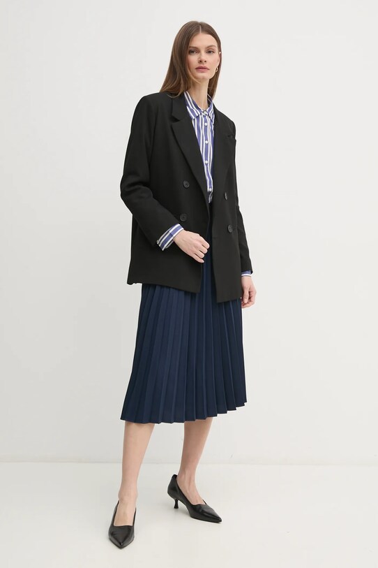 Βαμβακερό πουκάμισο Tommy Hilfiger WW0WW45612 σκούρο μπλε SS25