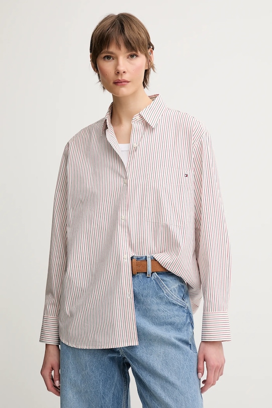 Tommy Hilfiger koszula bawełniana bordowy WW0WW45612