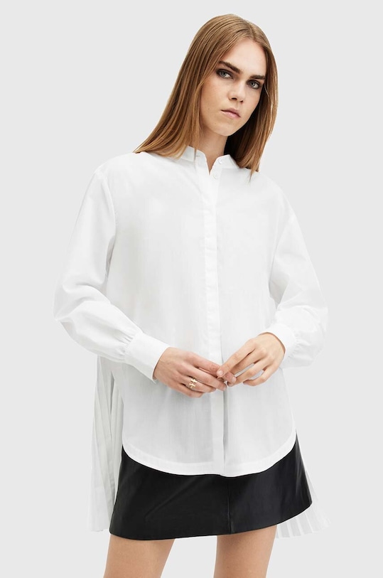 AllSaints camasa PERCY SHIRT lung alb W004PB