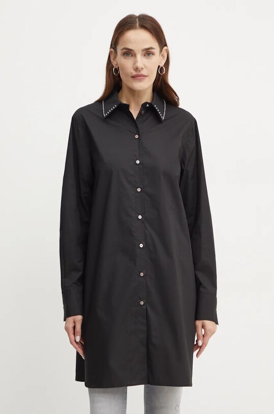 Îmbrăcăminte Karl Lagerfeld camasa din bumbac 246W1602 negru