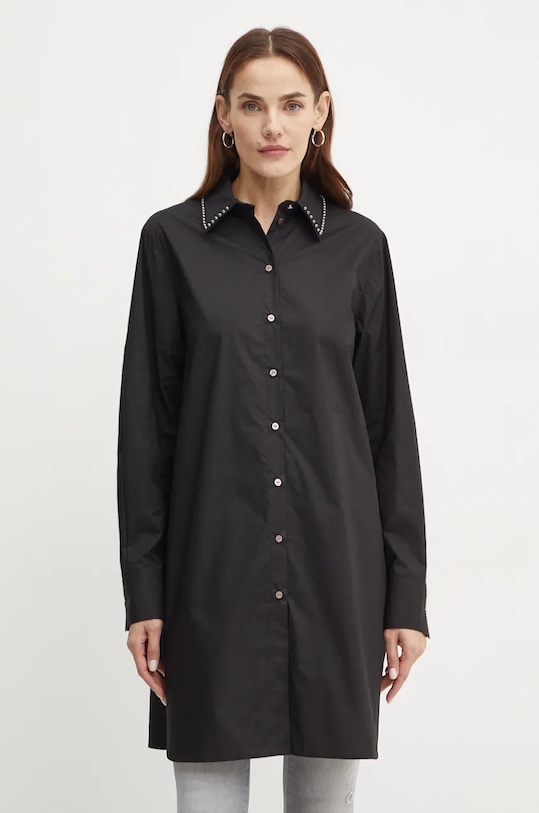 Odzież Karl Lagerfeld koszula bawełniana 246W1602 czarny