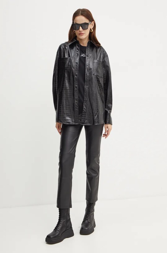 Košile Karl Lagerfeld 246W1613 černá AW24