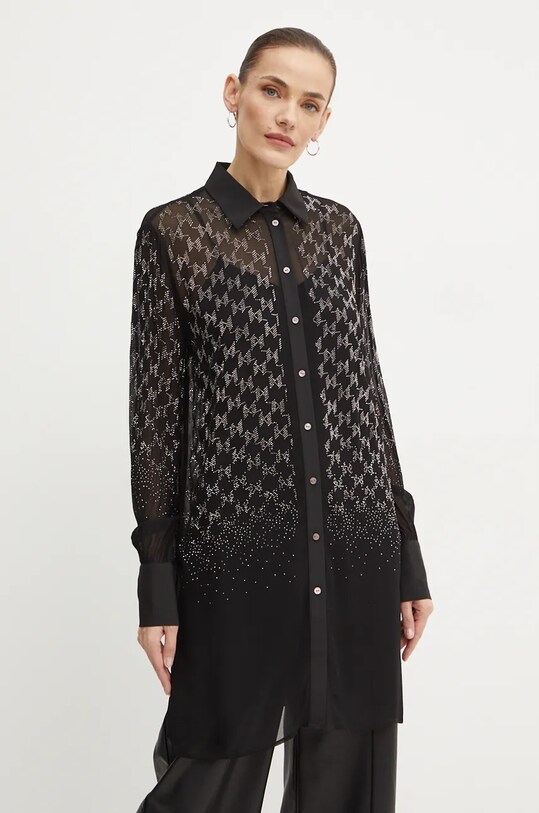 Karl Lagerfeld camasa cu modele negru 246W1607