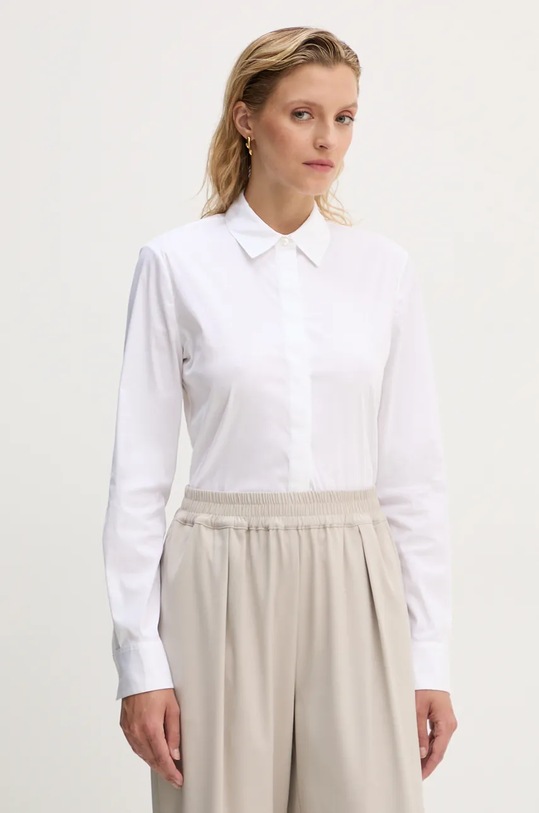 Theory camasa lung alb M0104525