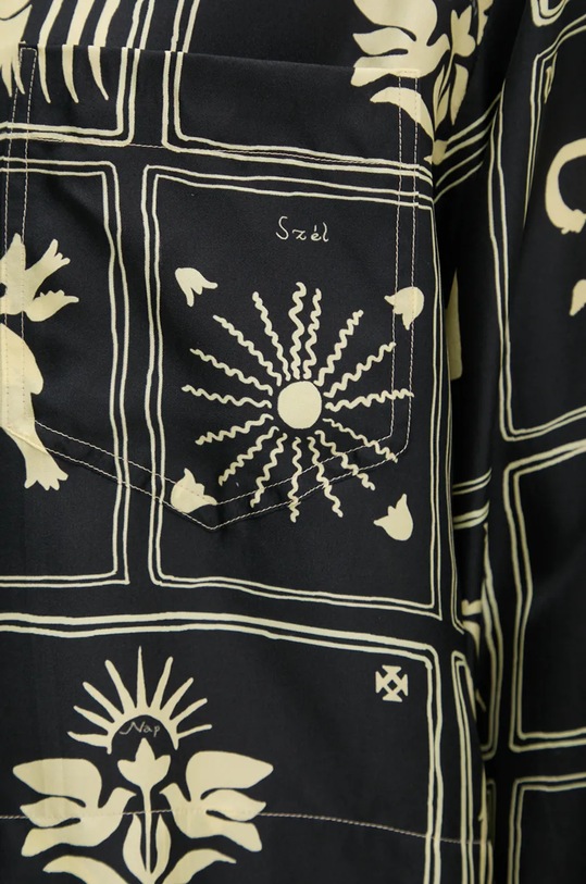 Hedvábné tričko Nanushka VALLY NW24PFTP5499 černá