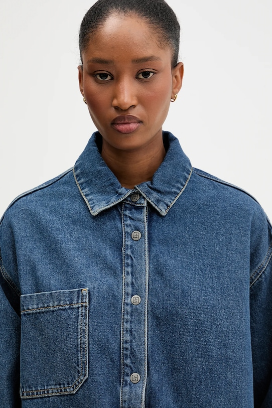 KSUBI koszula jeansowa Oversized Longsleeve Shirt Subway niebieski WPF24SH007