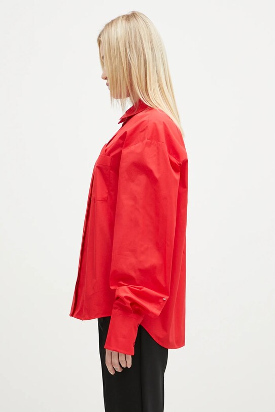 Sportmax camicia in cotone Gesso 2422116023600 rosso AW24