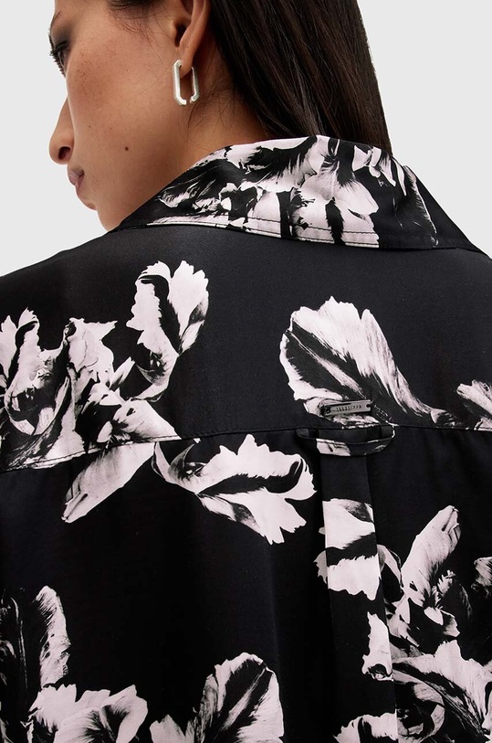 Сорочка з домішкою шовку AllSaints CHARLI SHIRT чорний W010PB