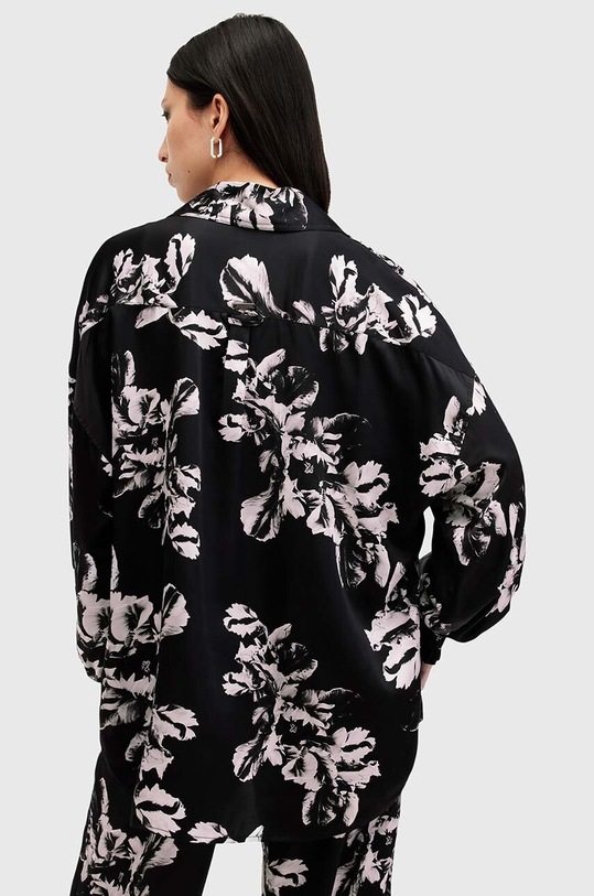 Сорочка з домішкою шовку AllSaints CHARLI SHIRT W010PB чорний