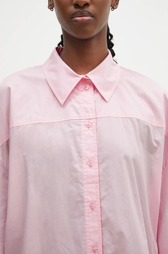 Bavlněná košile Rotate Oversized růžová 1127141011