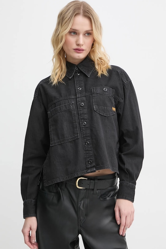 G-Star cămașă din denim lung negru D25516.D540
