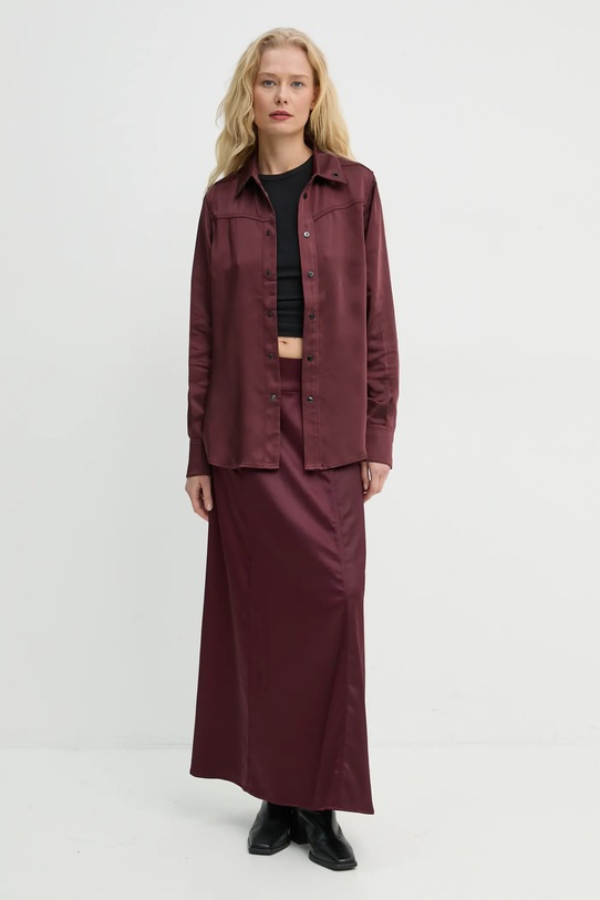 G-Star cămașă D25265.D414 burgundia AW24