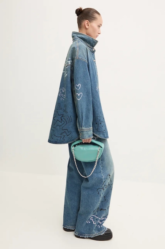 Miss Sixty geacă din denim x Keith Haring 6L3XJ2430000 albastru 6L3XJ2430000