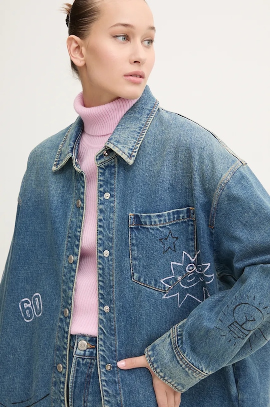 Miss Sixty geacă din denim x Keith Haring 6L3XJ2430000 6L3XJ2430000 albastru