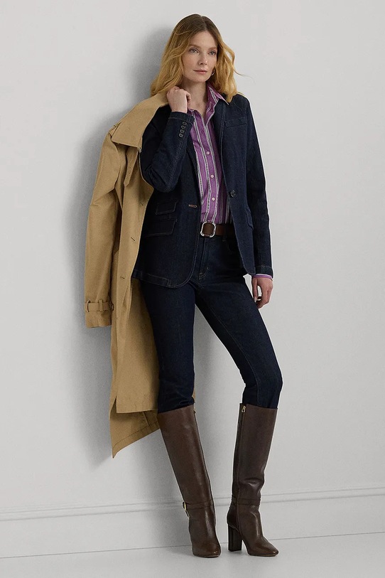 Lauren Ralph Lauren camasa din bumbac violet 200940255