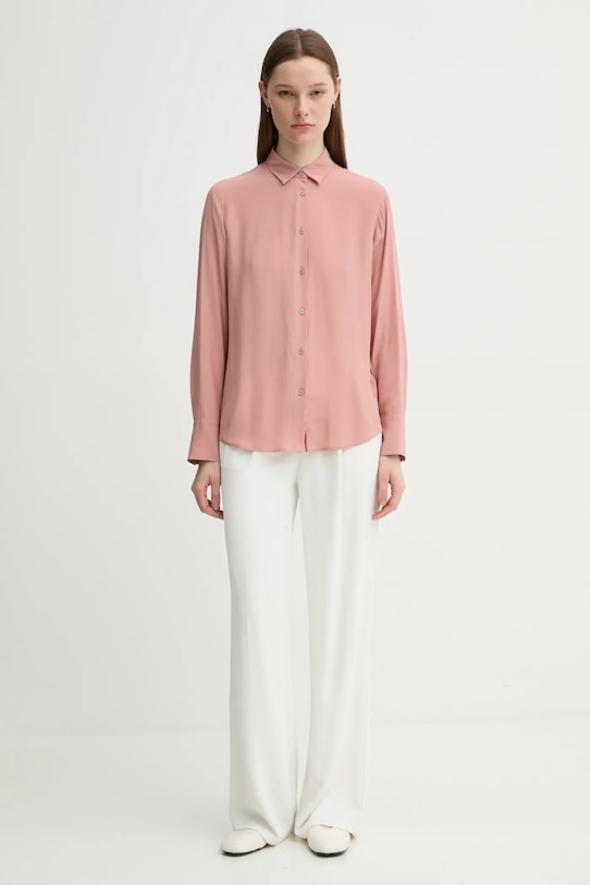 Сорочка з домішкою шовку PS Paul Smith W2R.019B.P31186 рожевий SS25