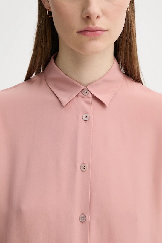 Сорочка з домішкою шовку PS Paul Smith W2R.019B.P31186 рожевий