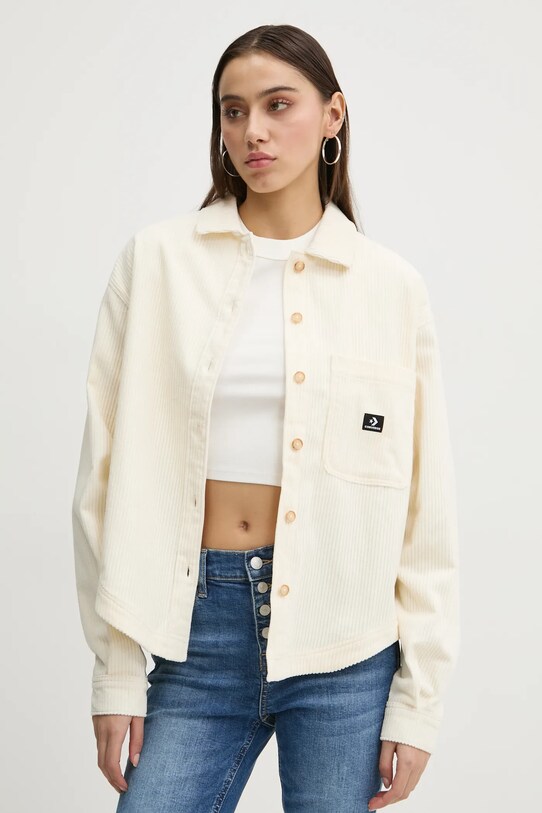 Converse camicia semplice beige 10027074.A04
