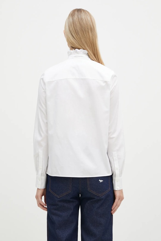 Clothing Maison Kitsuné cotton shirt Craft Embroidery NW00414WC5010 white