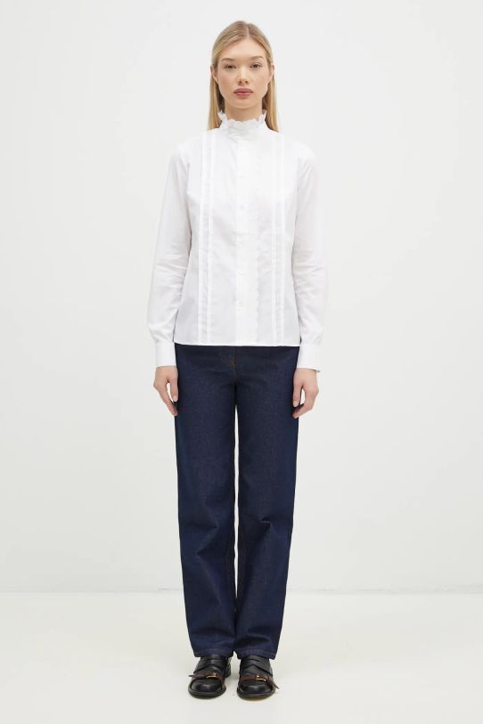 Maison Kitsuné koszula bawełniana Craft Embroidery NW00414WC5010 biały