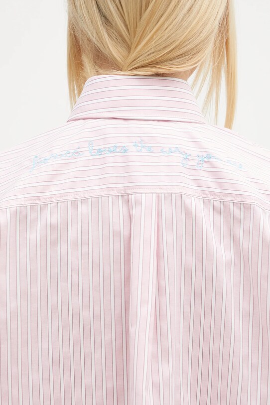 Бавовняна сорочка Fiorucci Elasticated Balloon Sleeve W01FPTLO170CO01PN03 рожевий