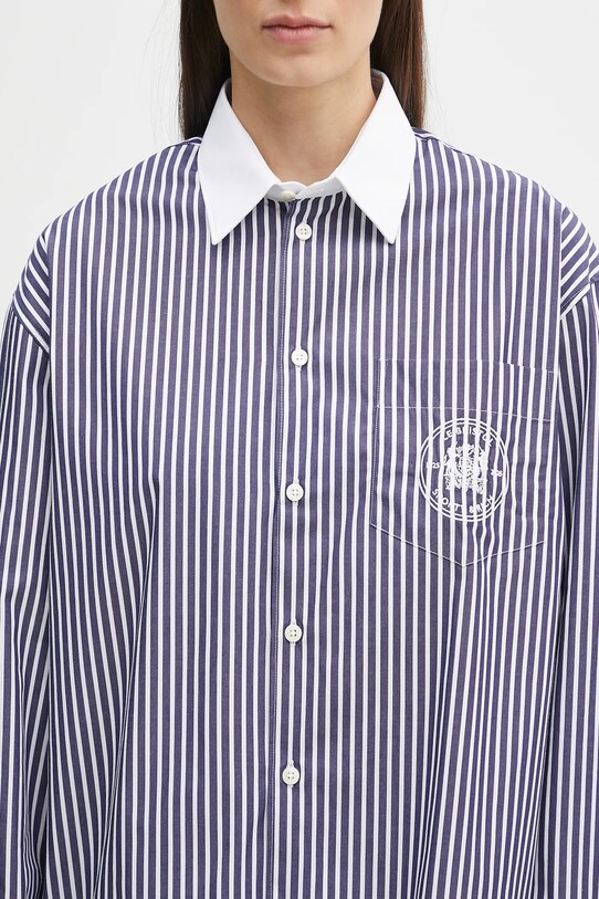 Хлопковая рубашка Sporty & Rich Bristol Crest 100th Oversized тёмно-синий SI019517654BL83